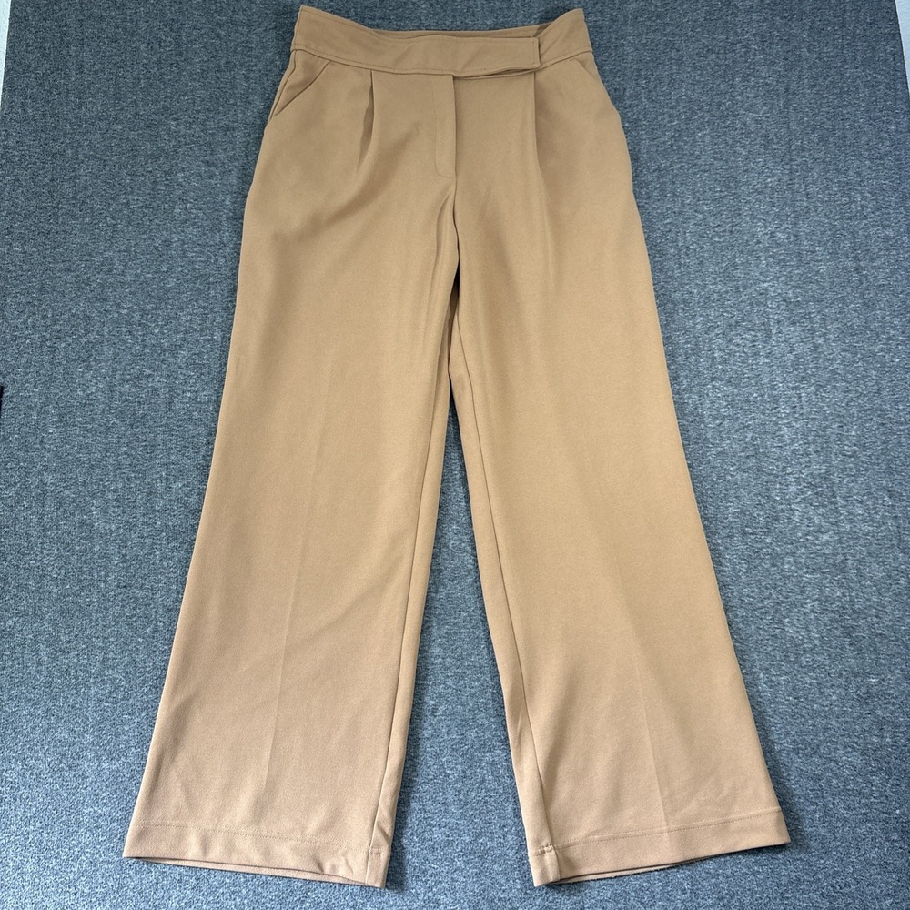 Tahari Pleated Wide Leg Orange Tan Pants Women's Size 12? (READ) Stretch Trouser